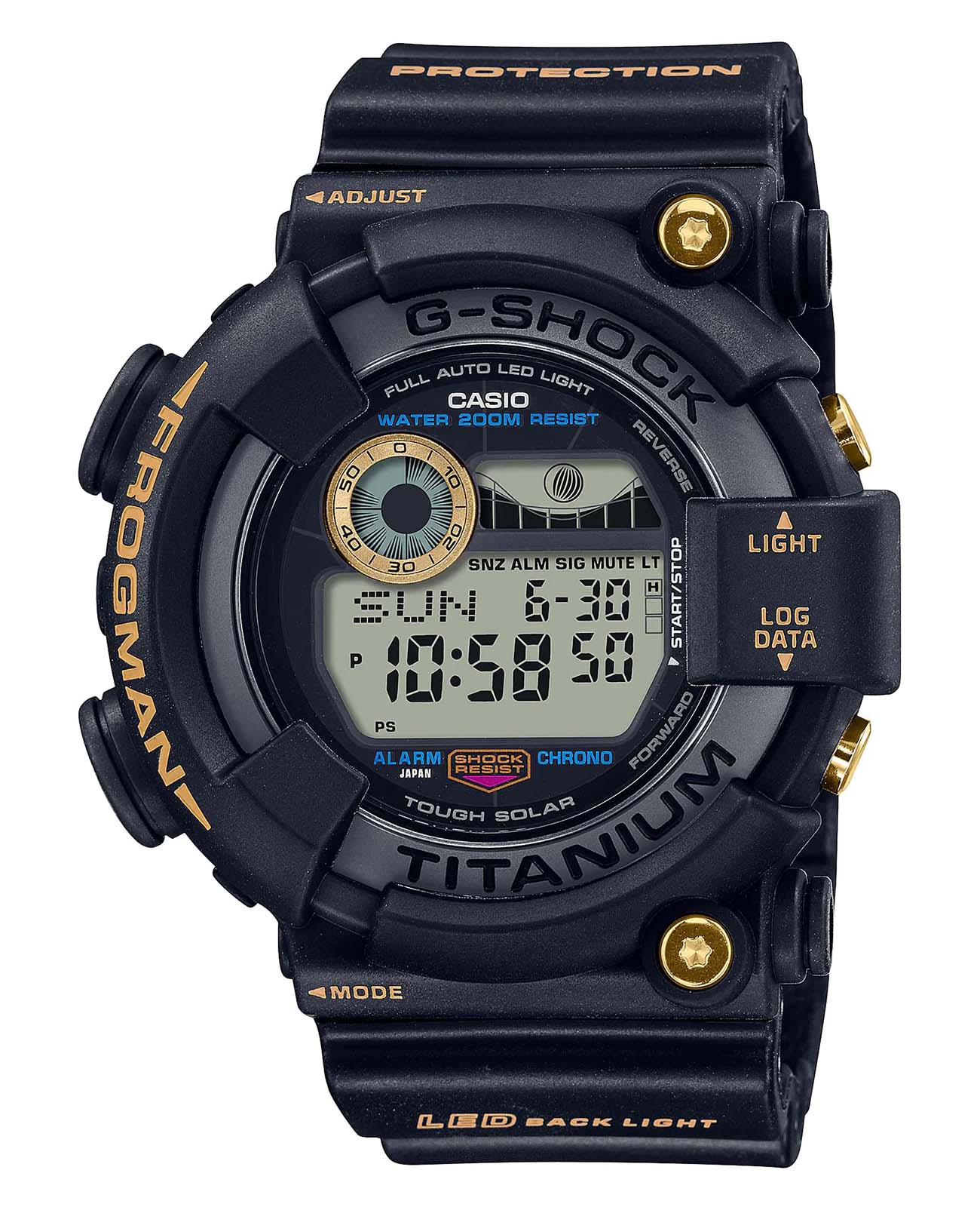 Casio Casio G-Shock GW-8230B-9A  GW-8230B-9A электронные мужские часы  циферблат, браслет пластик — вид спереди