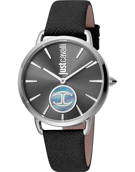 Just Cavalli Just Cavalli Logo JC1L117L0015  JC1L117L0015 кварцевые женские часы черный циферблат, браслет кожаный — вид спереди