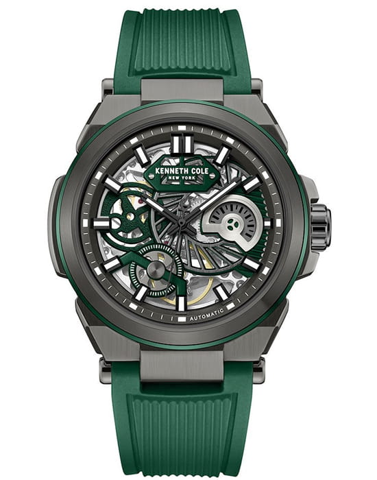 Kenneth Cole Kenneth Cole Automatic KCWGZ0065603  KCWGZ0065603 механические мужские часы черный циферблат, браслет каучук — вид спереди