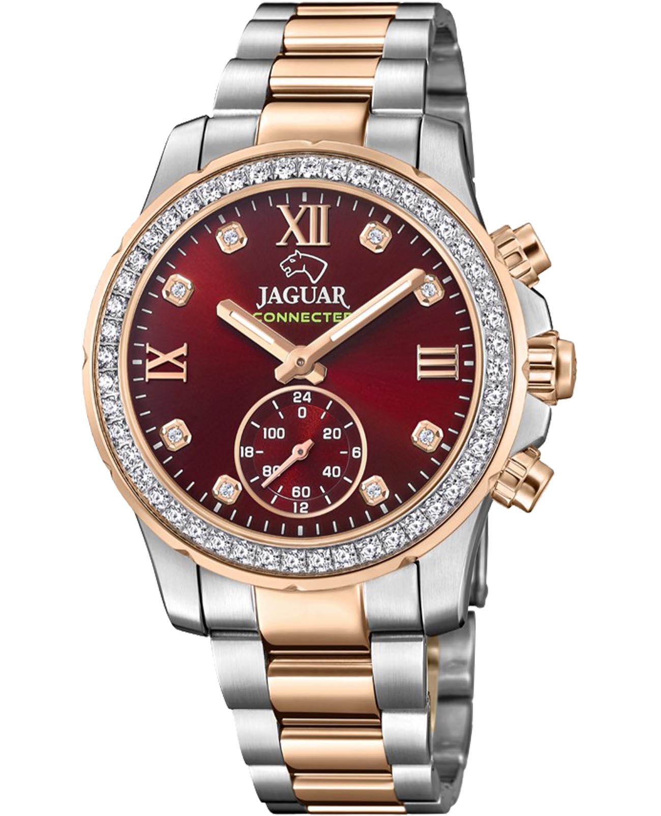 Jaguar Jaguar Connected Lady J981/3  J981/3 кварцевые женские часы красный циферблат, браслет нержавеющая сталь — вид спереди