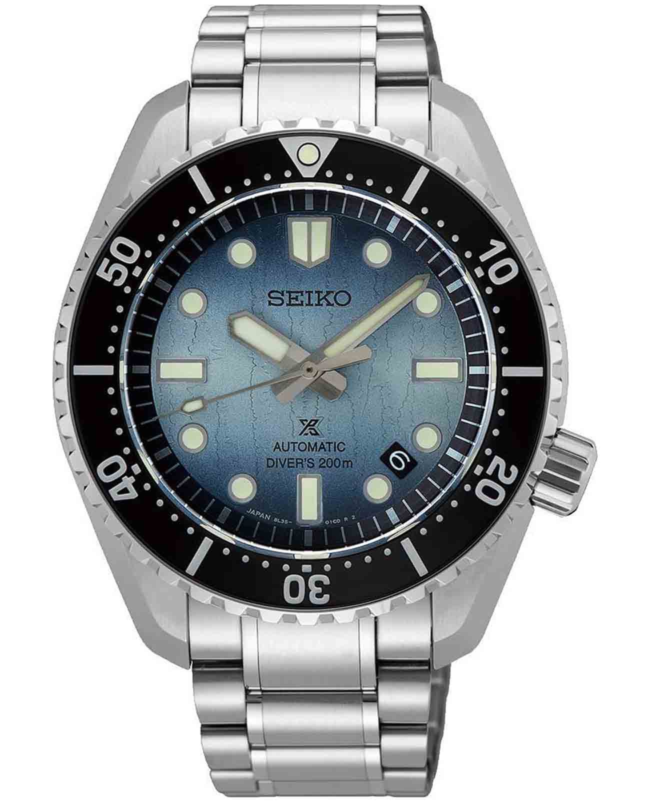 Seiko Seiko Prospex Sea SLA073J1 Sea SLA073J1 механические мужские часы синий циферблат, браслет нержавеющая сталь — вид спереди