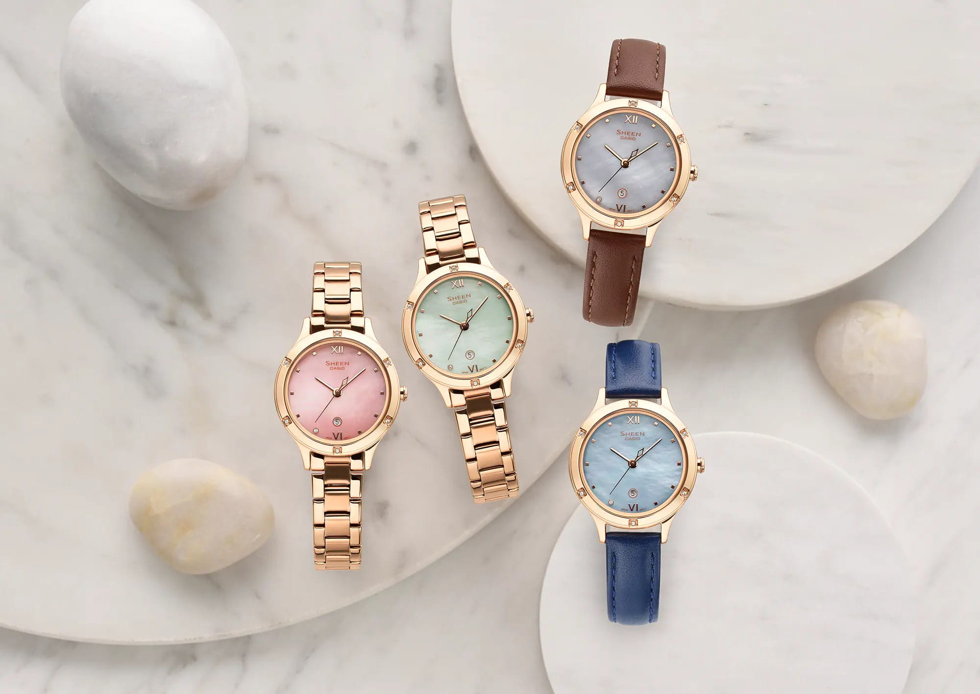 Casio Casio Sheen SHE-4546PG-4A , наручные женские часы фото под углом