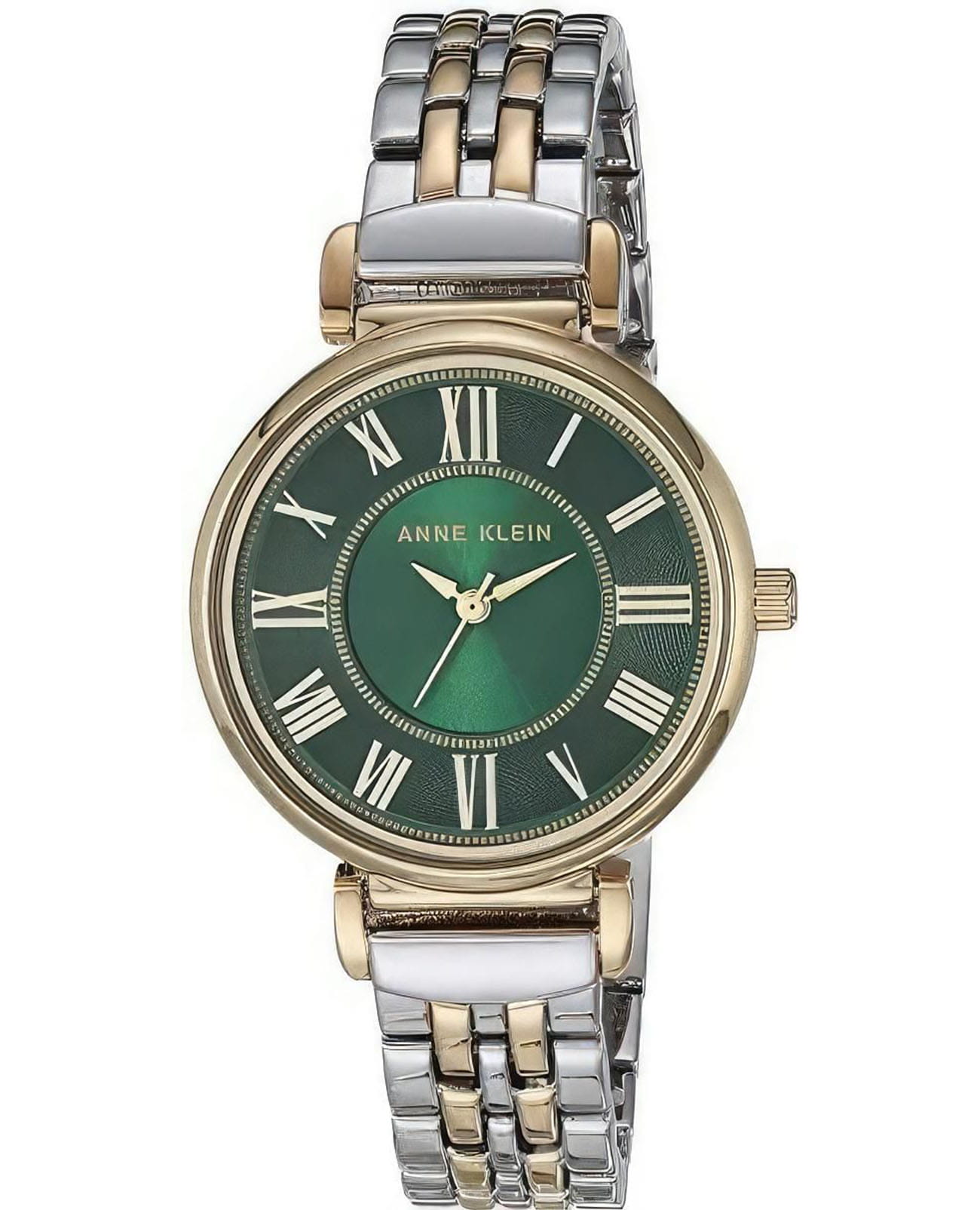 Anne Klein Anne Klein 2159GNTT  2159GNTT кварцевые женские часы зеленый циферблат, браслет сталь c pvd покрытием — вид спереди