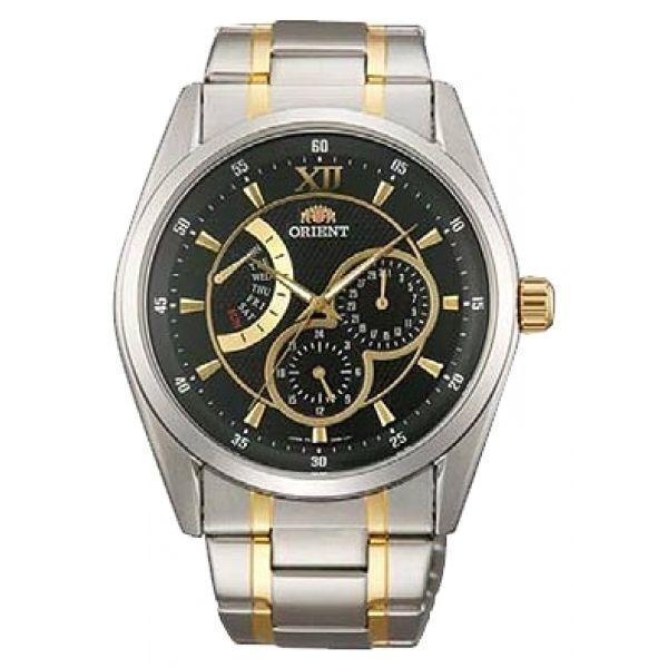 Orient Orient UU06005B (FUU06005B)  FUU06005B  мужские часы черный циферблат, браслет  — вид спереди