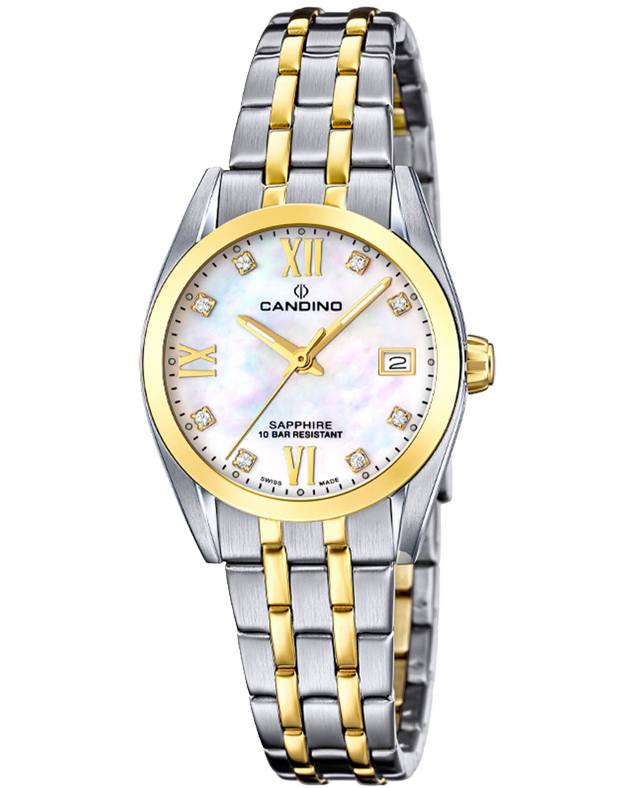 Candino Candino Couple Quartz C4704/E  C4704/E кварцевые женские часы перламутровый циферблат, браслет нержавеющая сталь с pvd-покрытием — вид спереди