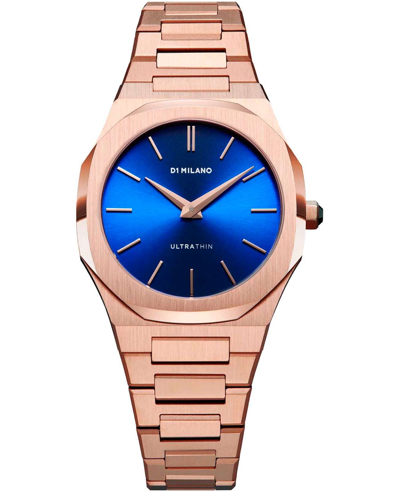D1 Milano D1 Milano Ultra Thin UTBL12  UTBL12 кварцевые женские часы синий циферблат, браслет нержавеющая сталь с pvd-покрытием — вид спереди
