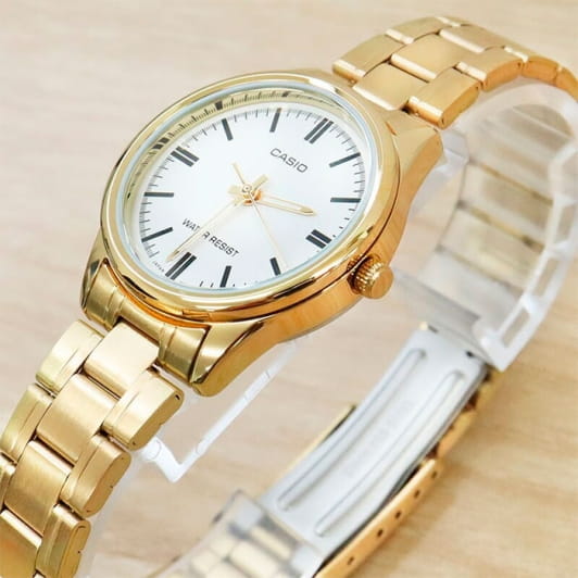 Casio Casio Collection LTP-V005G-7A женские часы белый циферблат на запястье