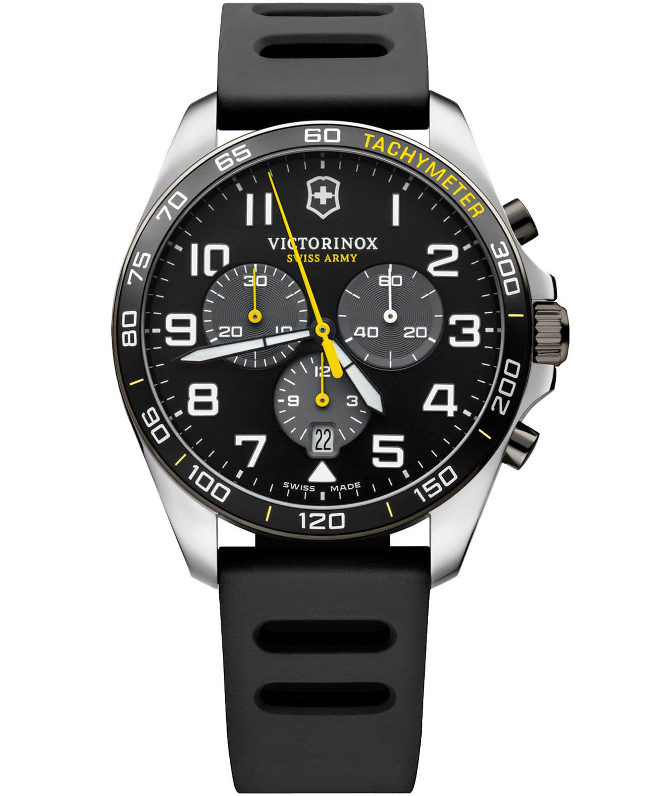 Victorinox Victorinox Fieldforce Sport Chronograph 241892  241892 кварцевые мужские часы черный циферблат, браслет резина — вид спереди