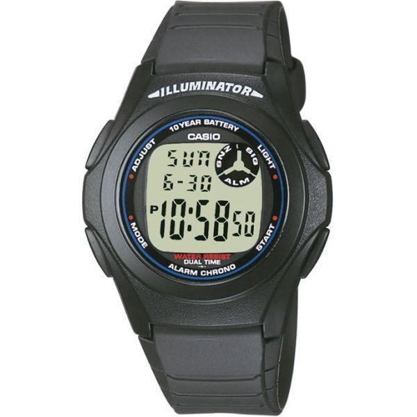 Casio Casio Collection F-200W-1ADF (F-200W-1A)  F-200W-1A кварцевые мужские часы серый циферблат, браслет пластик — вид спереди