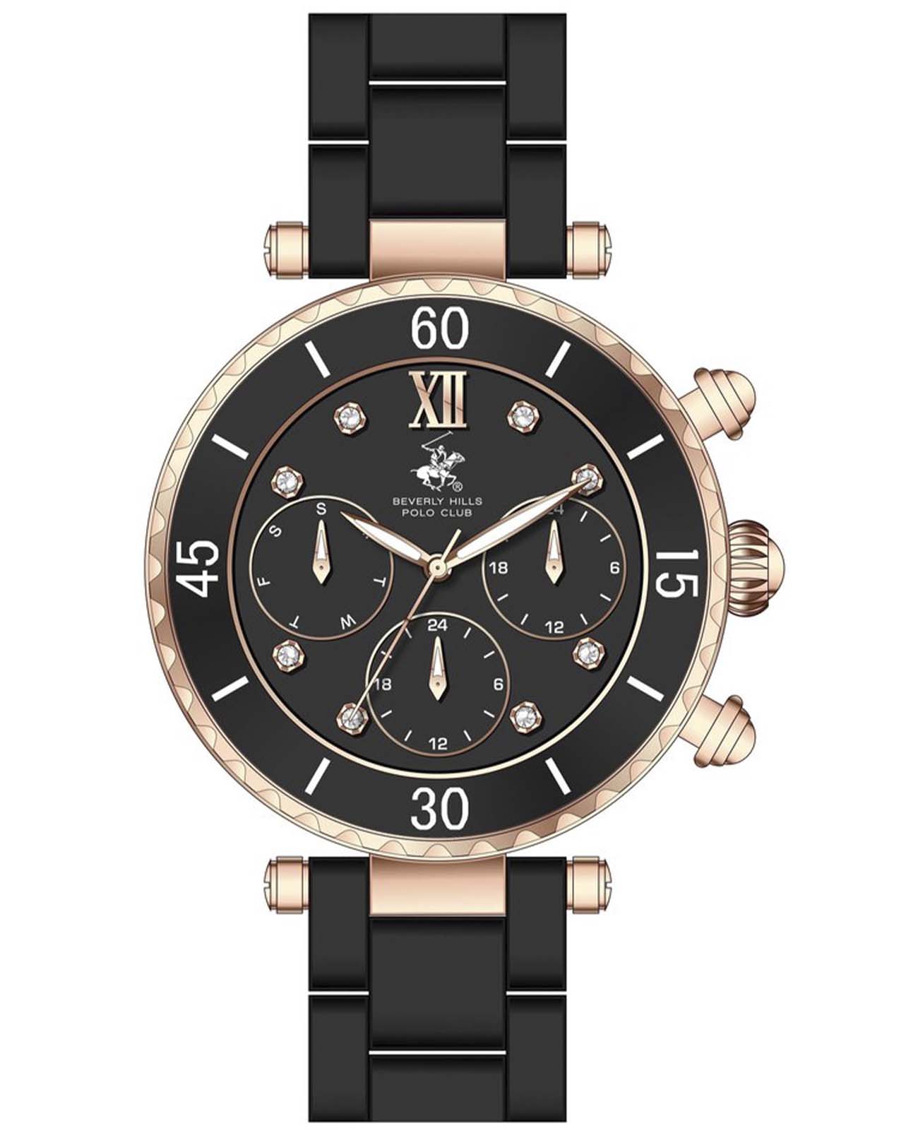 Beverly Hills Polo Club Beverly Hills Polo Club BP3774X.450  BP3774X.450 кварцевые женские часы черный циферблат, браслет керамика — вид спереди