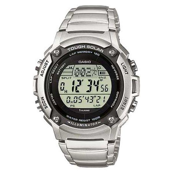 Casio Casio Illuminator W-S200HD-1A  W-S200HD-1A автокварц (кинетик) мужские часы  циферблат, браслет 18-каратное желтое золото — вид спереди