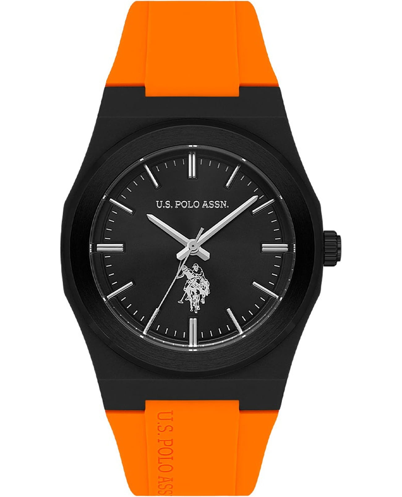U.S. Polo Assn. U.S. Polo Assn. Yard USPA1083-03  USPA1083-03 кварцевые мужские часы черный циферблат, браслет силикон — вид спереди