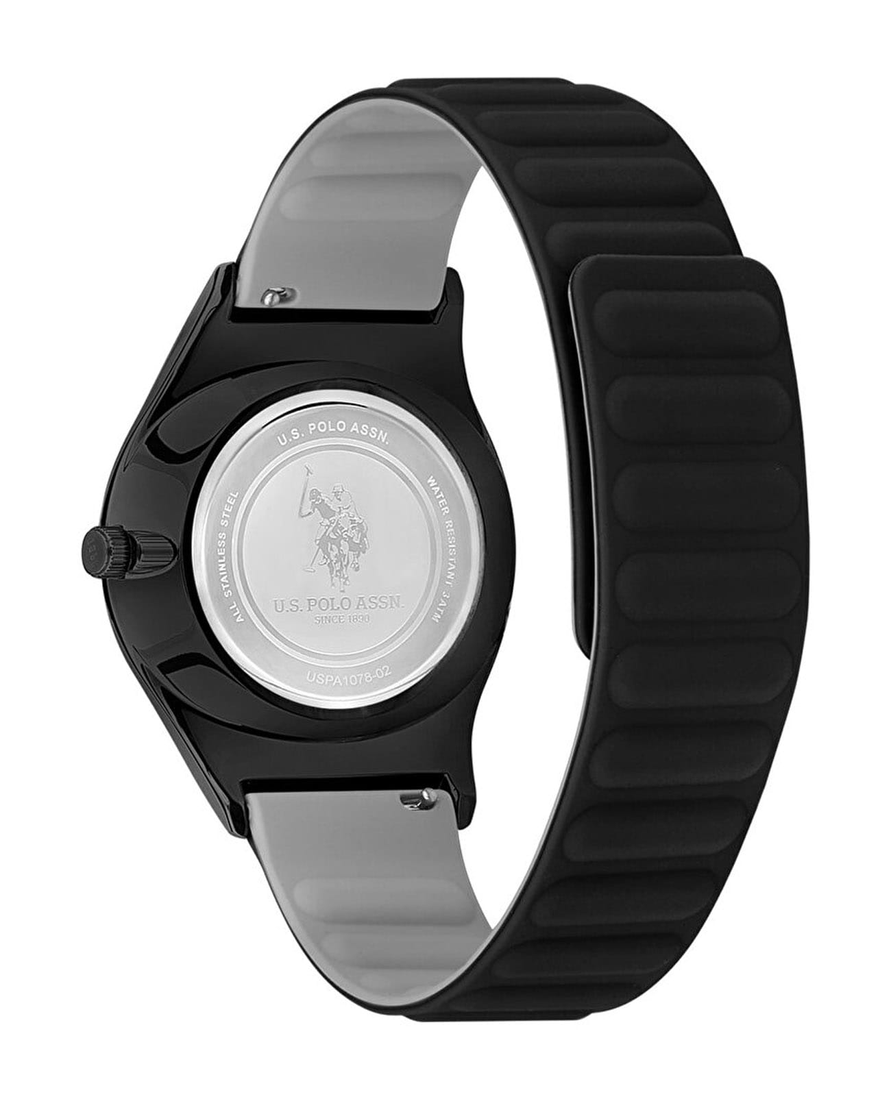 U.S. Polo Assn. U.S. Polo Assn USPA1078-02 кварцевые мужские часы часы крупный план черный циферблата