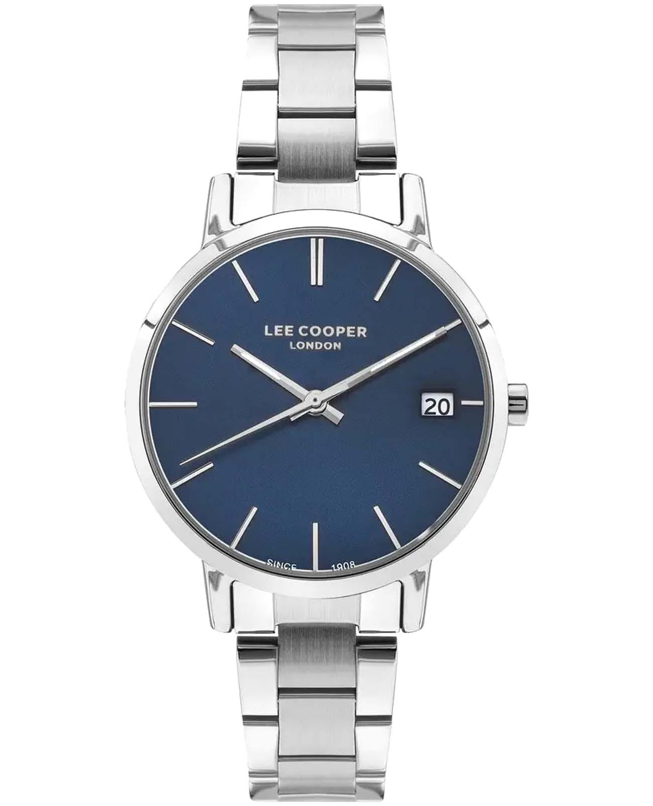 Lee Cooper Lee Cooper LC07447.390  LC07447.390 кварцевые женские часы синий циферблат, браслет нержавеющая сталь — вид спереди