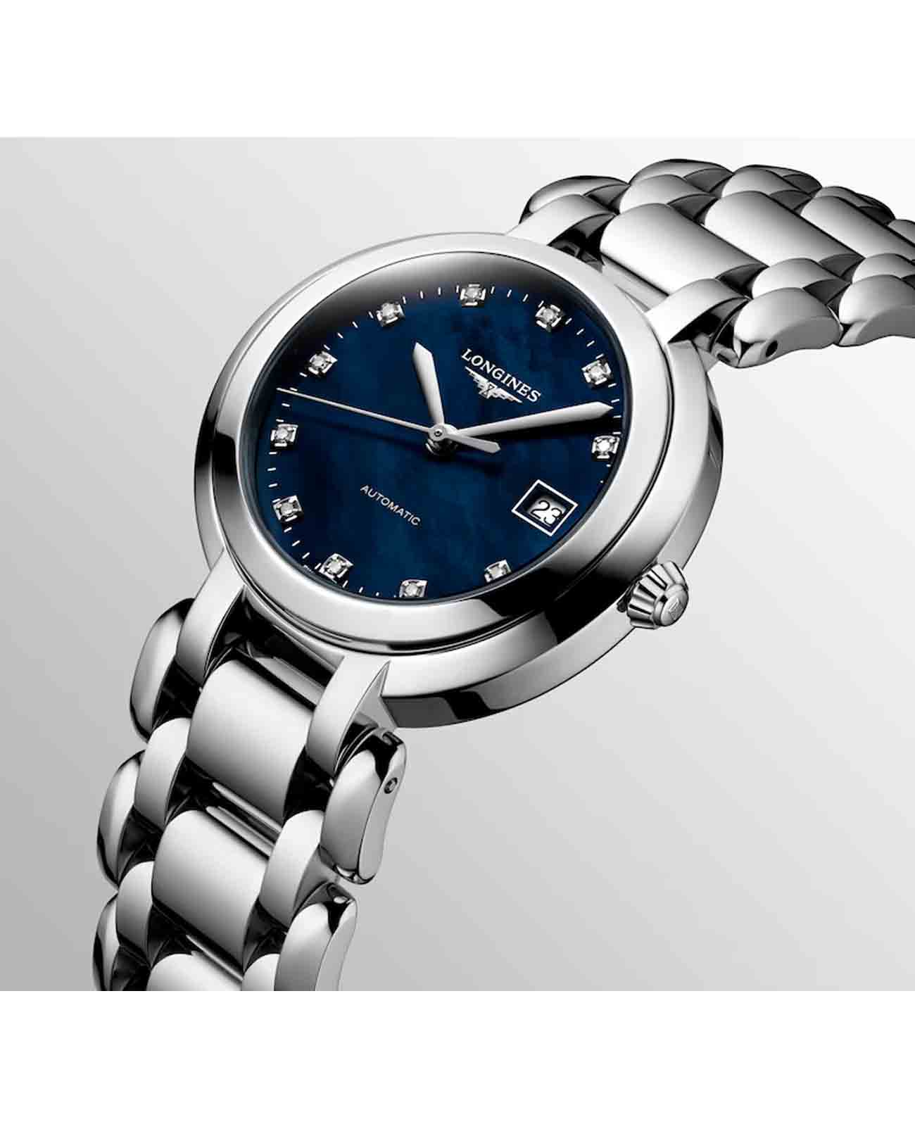 Longines Longines PrimaLuna L8.113.4.98.6 женские часы синий циферблат на запястье
