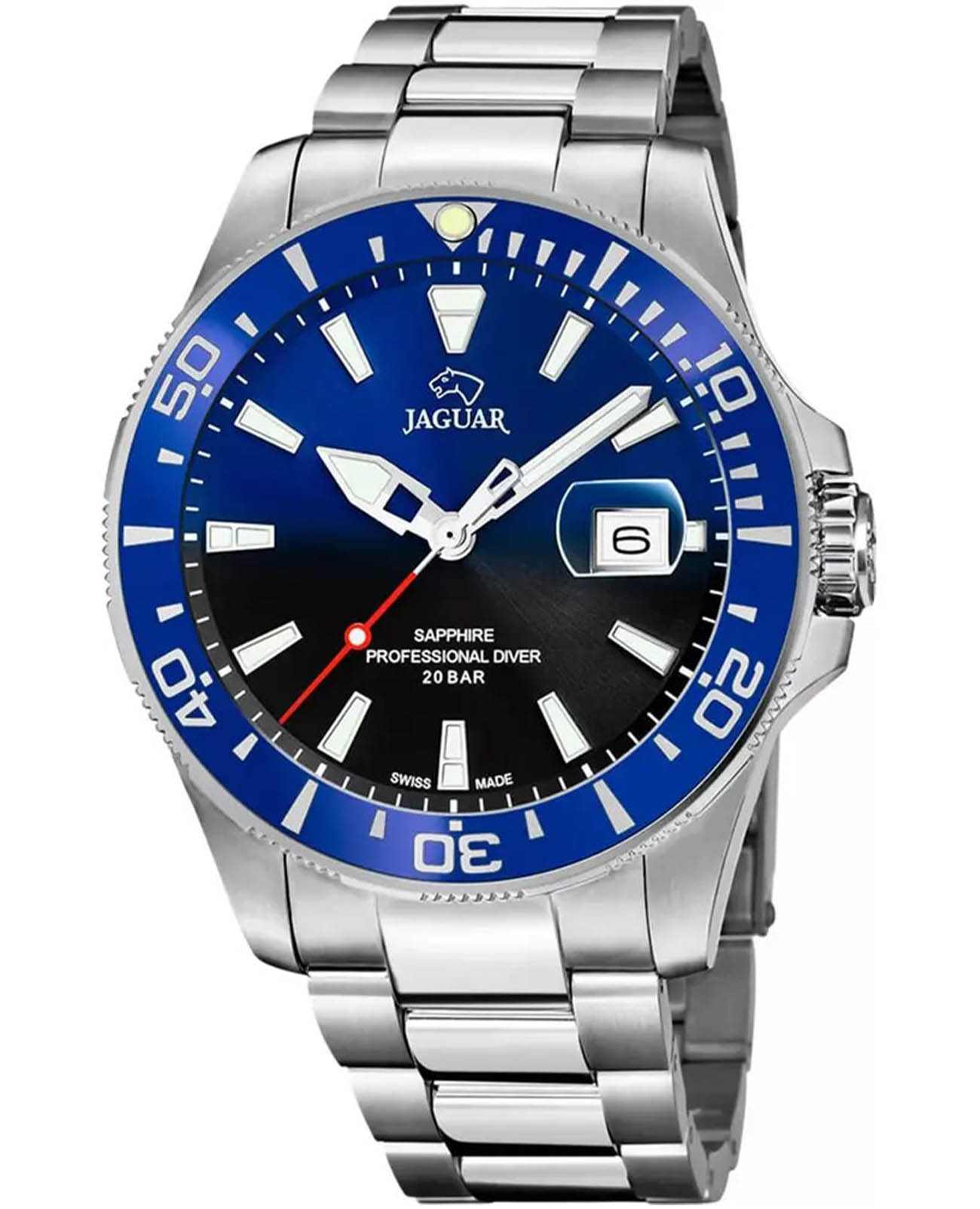 Jaguar Jaguar Executive Diver J860/5  J860/5 кварцевые мужские часы  циферблат, браслет нержавеющая сталь — вид спереди