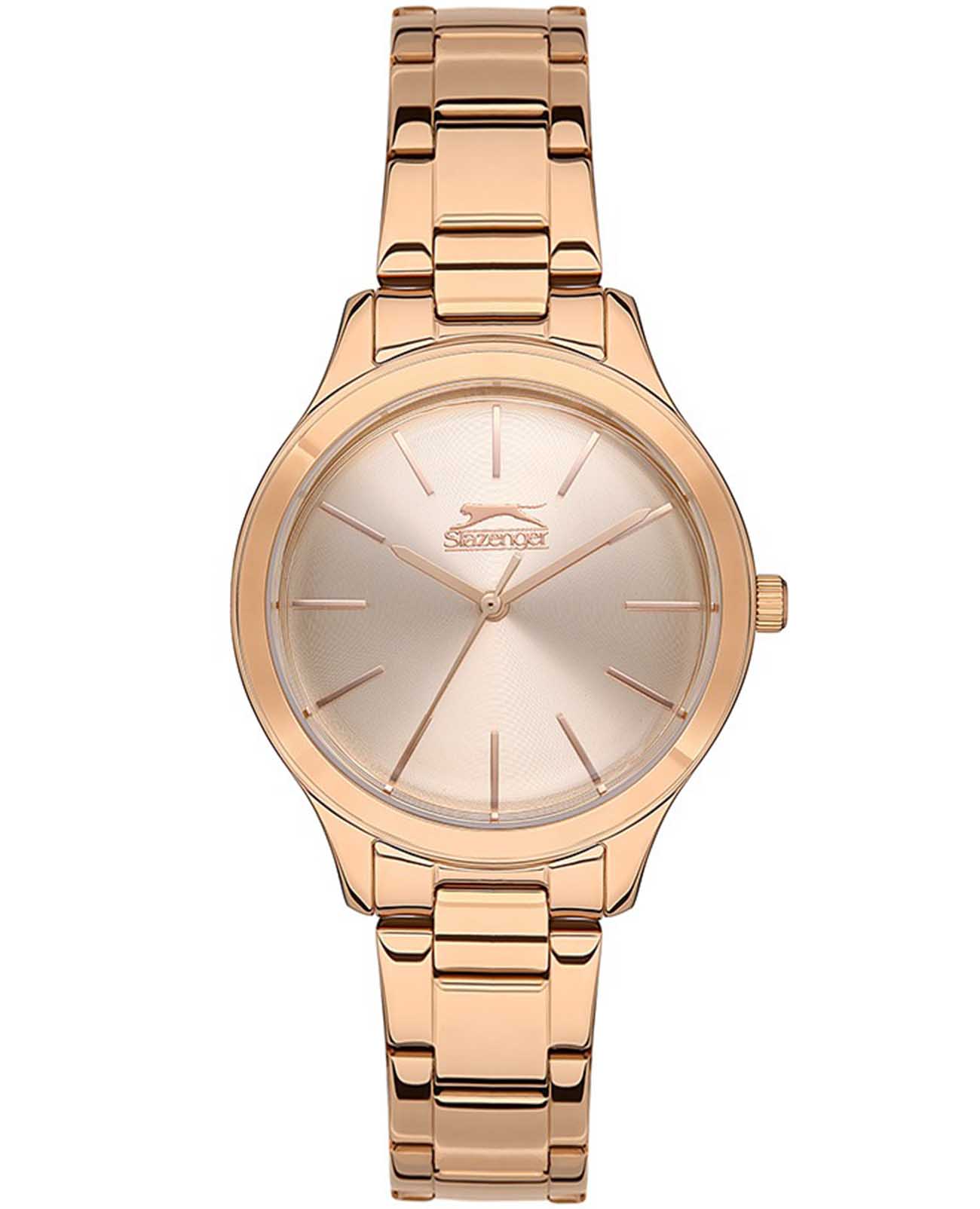 Slazenger Slazenger SL.09.2101.3.02  SL.09.2101.3.02 кварцевые женские часы шампань циферблат, браслет суперметалл с ip покрытием — вид спереди