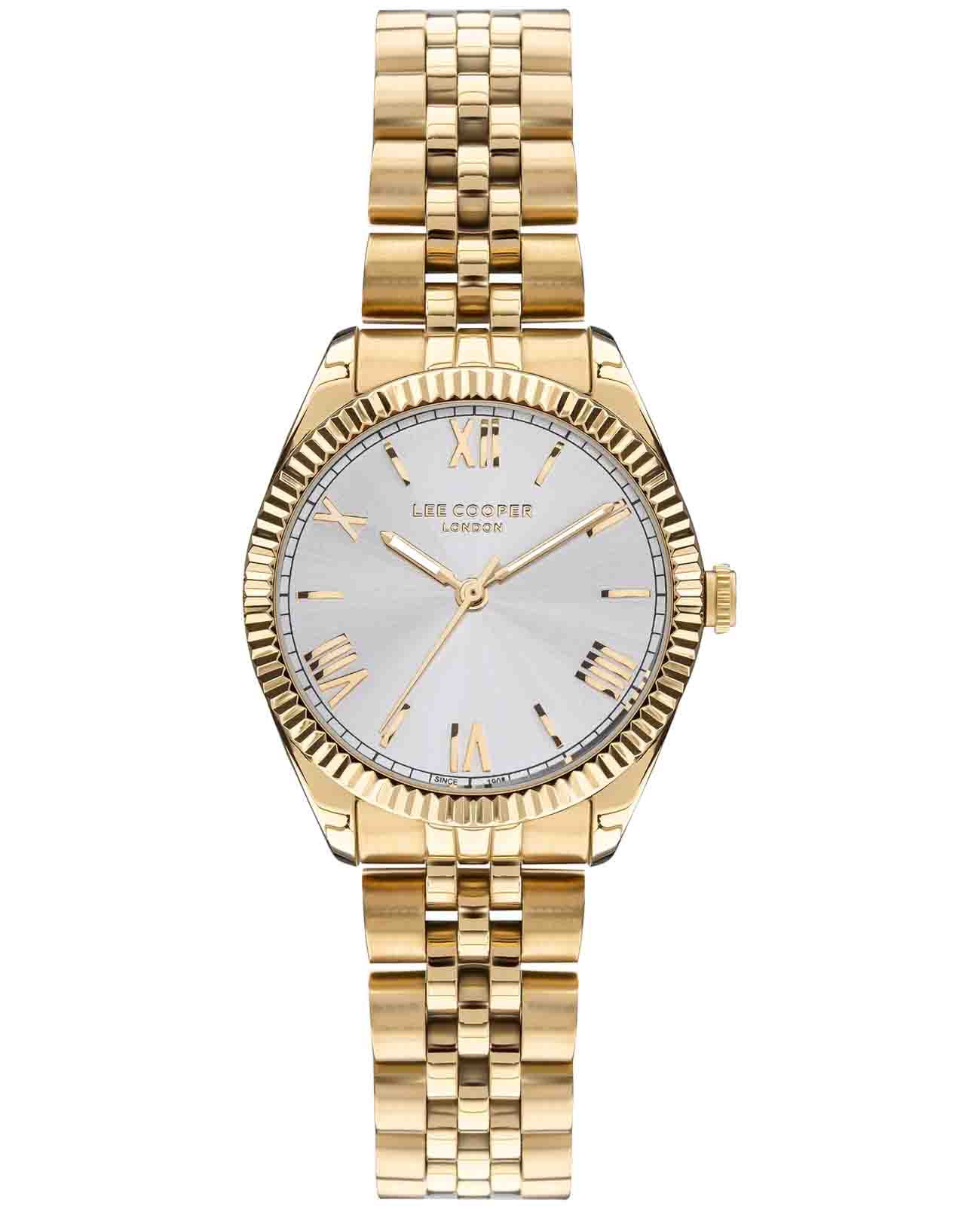 Lee Cooper Lee Cooper LC07448.130  LC07448.130 кварцевые женские часы серебристый циферблат, браслет нержавеющая сталь с ip-покрытием — вид спереди