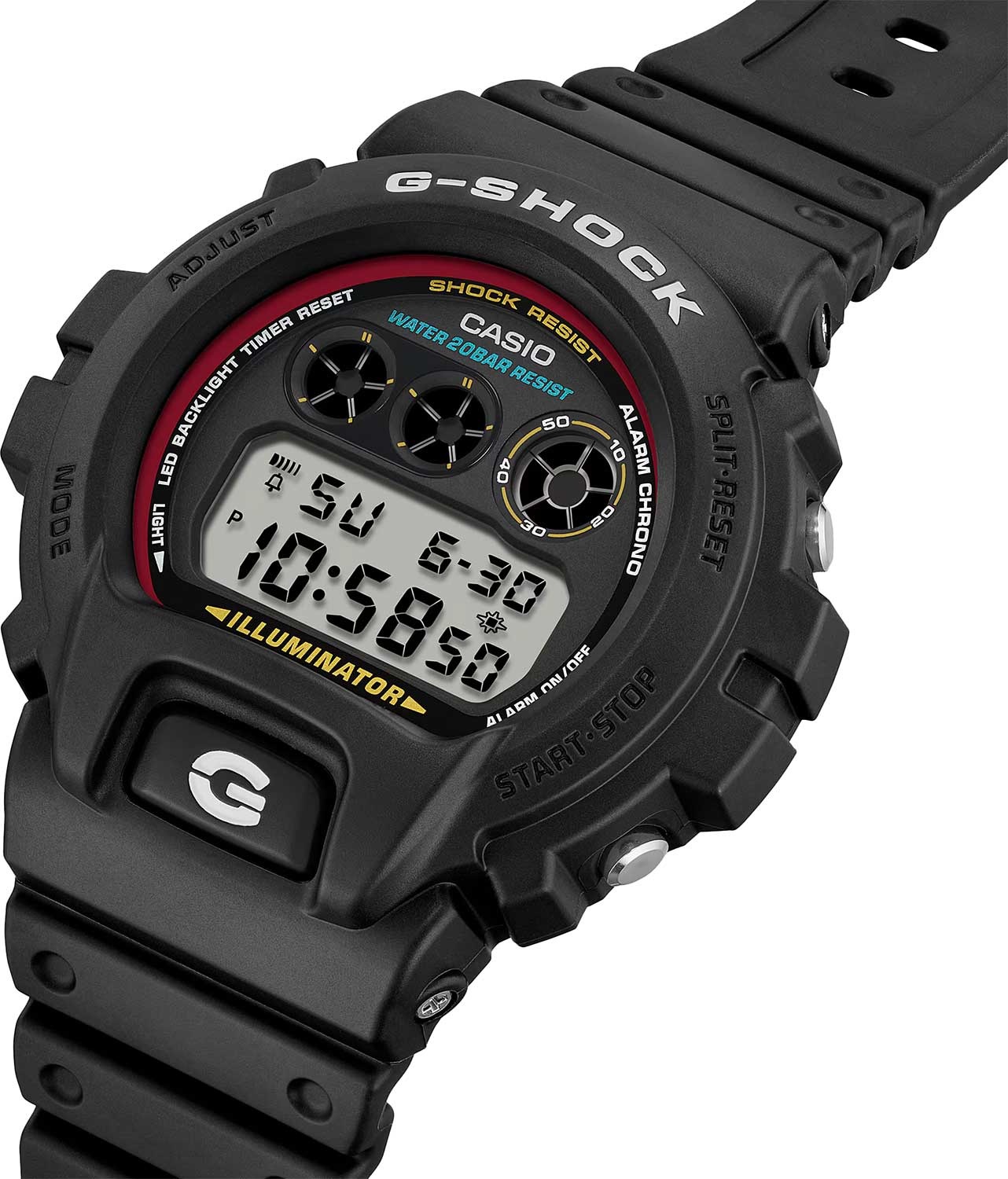 Casio Casio G-Shock DW-6900RL-1, g-shock япония мужские часы на браслете пластик боковой вид