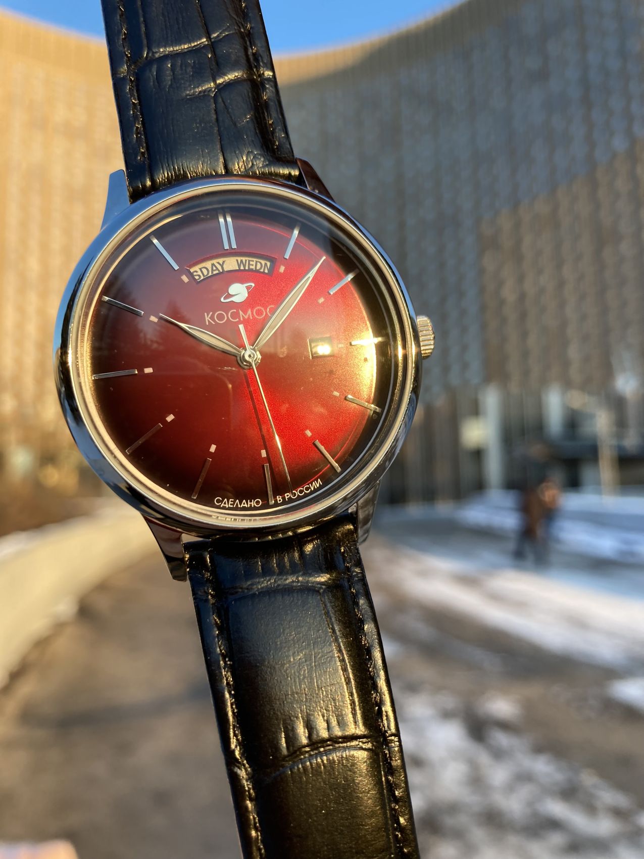 Космос Космос Орион K 011.11.35 мужские часы красный циферблат на запястье