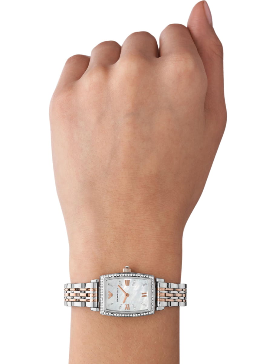 Emporio Armani Emporio Armani Gianni T-Bar AR11519 женские часы белый циферблат на запястье