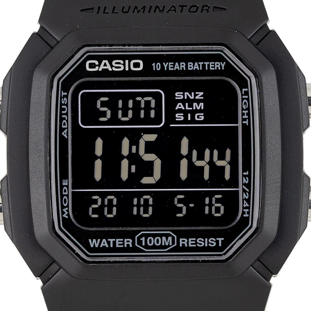 Casio Casio Collection W-800H-1BVDF,  япония мужские часы на браслете силикон боковой вид