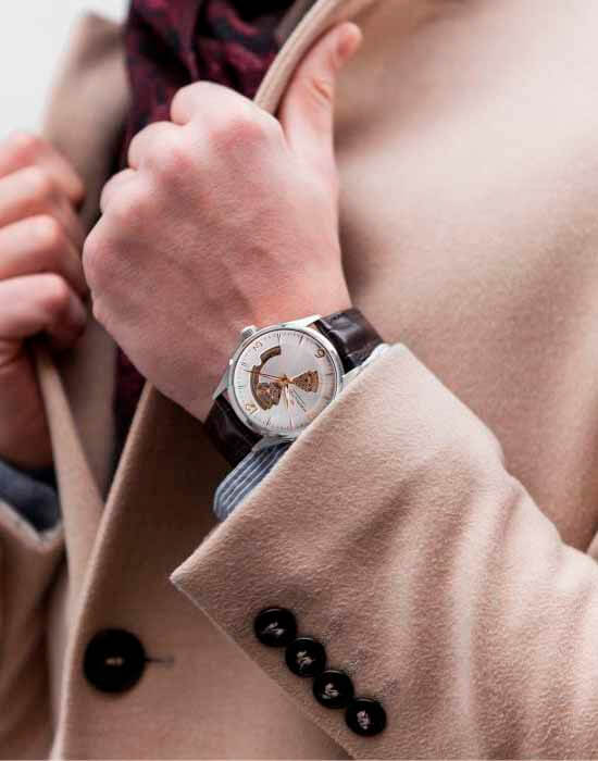 Hamilton Hamilton Jazzmaster Open Heart Auto H32705551 механические мужские часы часы крупный план серебристый циферблата