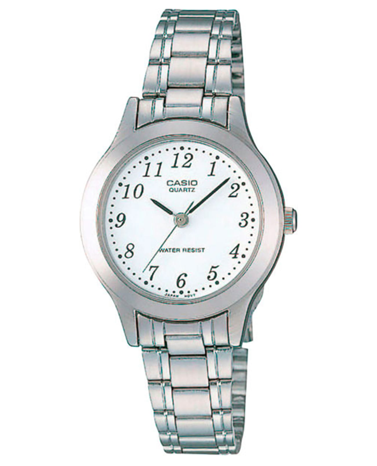 Casio Casio Collection LTP-1128A-7BR  LTP-1128A-7B кварцевые женские часы белый циферблат, браслет нержавеющая сталь — вид спереди