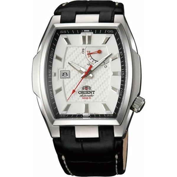 Orient Orient FDAG006W (FFDAG006W)  FFDAG006W механические мужские часы белый циферблат, браслет кожа + текстиль — вид спереди