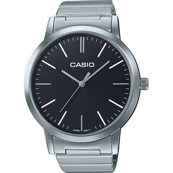 Casio Casio LTP-E118D-1A  LTP-E118D-1A кварцевые женские часы черный циферблат, браслет  — вид спереди