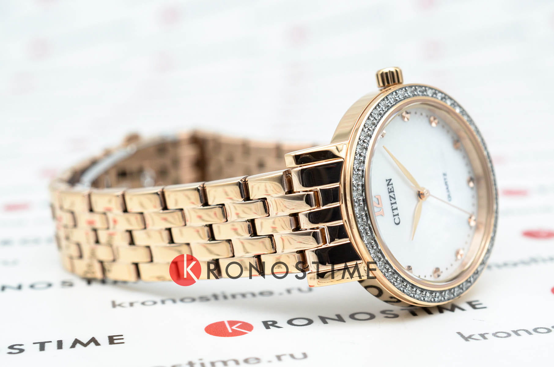 Citizen Citizen Elegance EL3108-53D,  япония женские часы на браслете нержавеющая сталь с ip-покрытием боковой вид