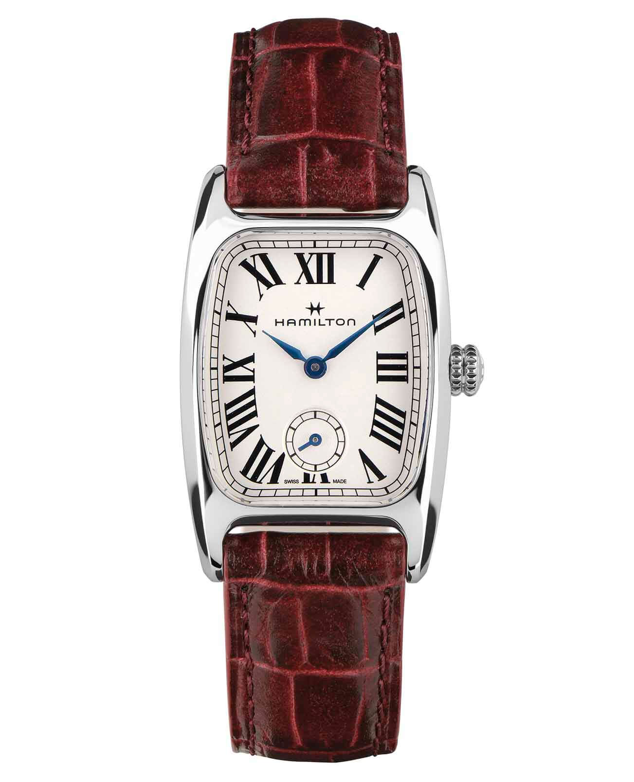 Hamilton Hamilton American Classic Boulton Small Second Quartz H13321811  H13321811 кварцевые женские часы белый циферблат, браслет кожаный — вид спереди