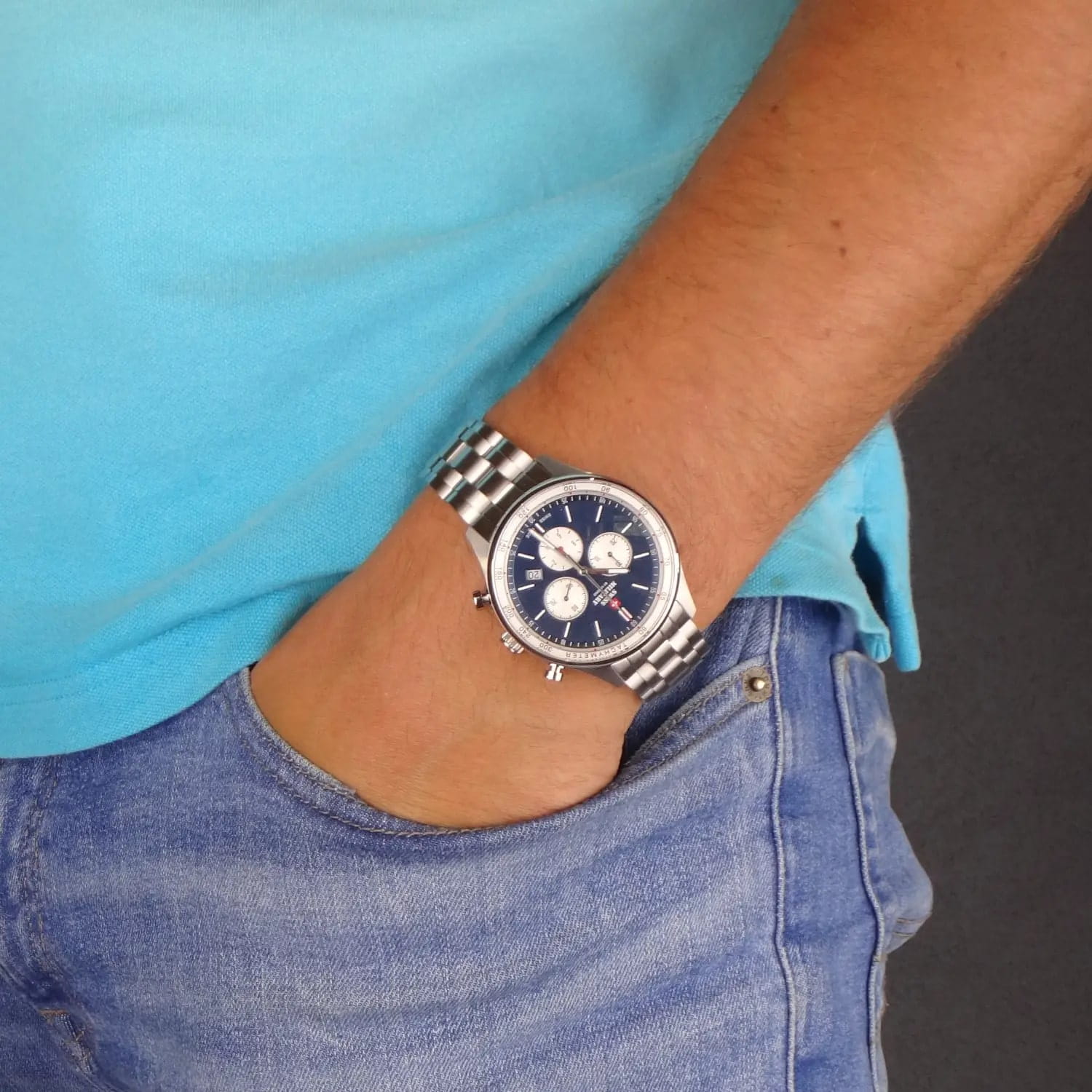 Swiss Military by Chrono Swiss Military by Chrono SM34081.03 , наручные мужские часы фото под углом