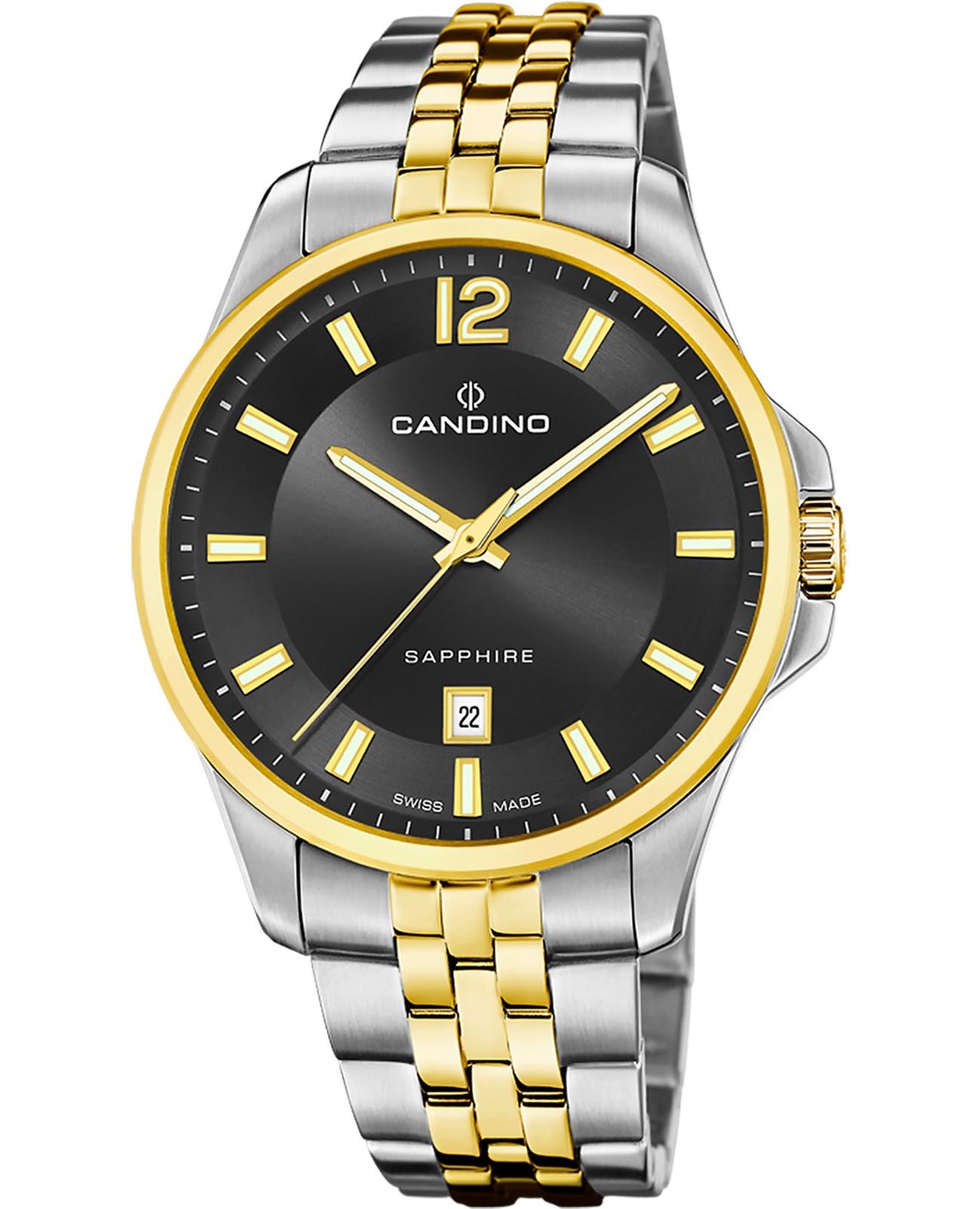 Candino Candino Gents Classic C4765/4  C4765/4 кварцевые мужские часы черный циферблат, браслет нержавеющая сталь с pvd-покрытием — вид спереди