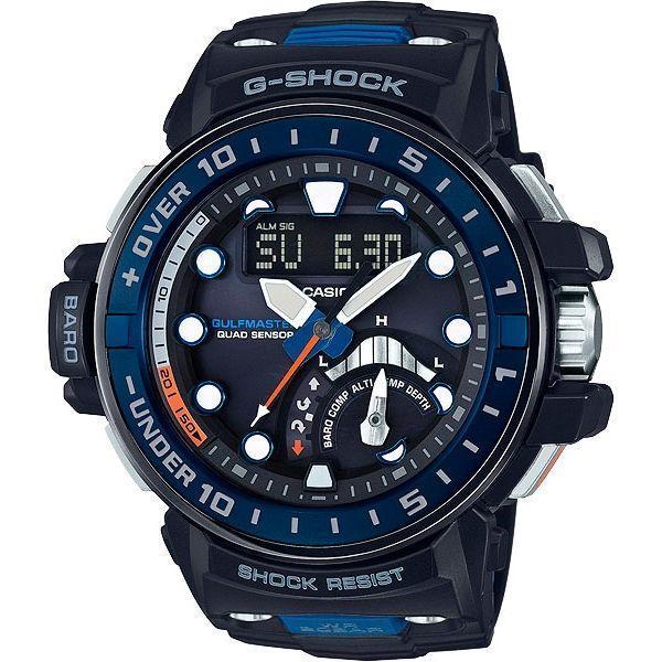 Casio Casio G-Shock GWN-Q1000-1A Premium GWN-Q1000-1A электронные мужские часы черный циферблат, браслет пластик — вид спереди