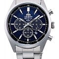 Orient Orient Sport WV002 (WV0021TX)  WV0021TX кварцевые мужские часы  синий циферблат, браслет нержавеющая сталь — вид спереди
