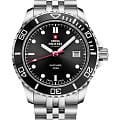 Swiss Military by Chrono Swiss Military Sports SM34109.01  SM34109.01 кварцевые мужские часы черный циферблат, браслет нержавеющая сталь — вид спереди