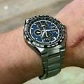 Citizen Citizen Eco-Drive AT8238-84L кварцевые мужские часы часы крупный план синий циферблата