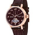 Earnshaw Earnshaw ES-8088-05  ES-8088-05 механические мужские часы  коричневый циферблат, браслет кожаный — вид спереди