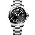 Longines Longines HydroConquest L3.370.4.56.6  L33704566 кварцевые женские часы черный циферблат, браслет нержавеющая сталь — вид спереди