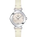 Tissot Tissot Femini-T T113.109.16.116.01  T1131091611601 кварцевые женские часы перламутровый циферблат, браслет кожаный — вид спереди