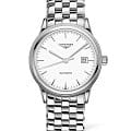 Longines Longines Flagship L4.984.4.12.6  L49844126 механические мужские часы белый циферблат, браслет нержавеющая сталь — вид спереди