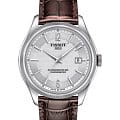 Tissot Tissot Ballade Powermatic 80 COSC T108.408.16.037.00 Ballade T1084081603700 механические мужские часы серебристый циферблат, браслет кожаный — вид спереди