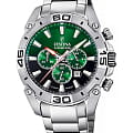 Festina Festina Chrono Bike F20543/3  F20543/3 кварцевые мужские часы  зеленый циферблат, браслет нержавеющая сталь — вид спереди