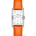 Longines Longines DolceVita L5.512.4.11.8  L55124118 кварцевые женские часы белый циферблат, браслет кожаный — вид спереди