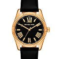 Michael Kors Michael Kors Lexington MK4748  MK4748 кварцевые женские часы золотой циферблат, браслет кожаный — вид спереди