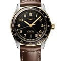 Longines Longines Spirit L3.812.5.53.2  L38125532 механические мужские часы черный циферблат, браслет кожаный — вид спереди