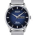 Tissot Tissot Heritage Visodate Powermatic 80 T118.430.11.041.00 Visodate T1184301104100 механические мужские часы синий циферблат, браслет нержавеющая сталь — вид спереди