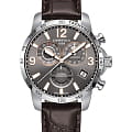 Certina Certina DS Podium Chronograph GMT C034.654.16.087.01  C0346541608701 кварцевые мужские часы  серый циферблат, браслет кожаный — вид спереди