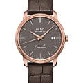 Mido Mido Baroncelli Heritage Gent M027.407.36.080.00  M0274073608000 механические мужские часы антрацитовый циферблат, браслет кожаный — вид спереди